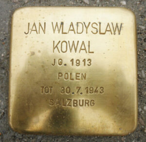 <p>JAN WLADYSLAW<br />
KOWAL<br />
JG. 1913<br />
POLEN<br />
TOT 30.7.1943<br />
SALZBURG</p>
